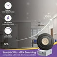 thumbnail image 3 of 3-Inch Black Gimbal Recessed Slim LED Pot Ceiling Light with Junction Box, Dimmable 4000K Natural White, 7W (60W Equivalent) 560LM High Brightness, Damp Rated LED Ceiling Downlight, IC Rated (6-Pack), 3 of 4