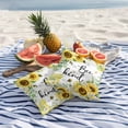 thumbnail image 5 of Sunflower Bee Kind Outdoor Pillow Covers Pack of 2 Vintage Yellow Floral Bees White Daisy Green Plant Waterproof Throw Pillow Covers Decorative Cushion Cases for Patio Garden Tent Balcony 24x24 inch, 5 of 9