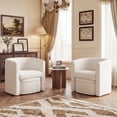 thumbnail image 5 of AFO Boucle Fabric Barrel Chair with Storage Ottoman, Cozy Armchair Accent Chair Set of 1 for Living Room and Bedroom, Cream, 5 of 9