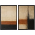 thumbnail image 6 of Framed Canvas Print Abstract Wall Art Set of 2 Neutral Decorative for Living Room Bedroom - 24"x36"x2 BLACK, 6 of 8