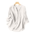 thumbnail image 2 of Warop Women's 3/4 Sleeve Tops Cardigan V-Neck Button-Up Casual Loose Fit Blouses, 2 of 5