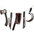 thumbnail image 7 of Joyfy 5 Pcs Hanging Halloween Bloody Knife Decorations Indoor,Fake Knife Prop Plastic Fake Knives Weapon Prop,Party Decor Haunted House Fake Blood,Machete Axe Cleaver Sickle for Scary Yard Porch, 7 of 7