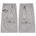 thumbnail image 5 of Cargo Shorts for Men Elastic Waist Straight Leg Loose Fit Casual Knee Length Hiking Work Shorts with Pockets, 5 of 7