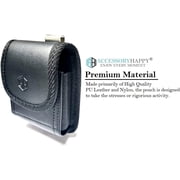 AH Premium 360 Rotating Military Grade Men Phone Belt Construction Holster Pouch, for Samsung Z Flip 4 5G, Z Flip3, Mot Razr 5G (Black Leather)