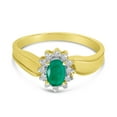 thumbnail image 6 of 10k Yellow Gold Oval Emerald And Diamond Ring, 6 of 6