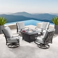 thumbnail image 5 of Outdoor Living and Style 5-Piece Black and Gray Outdoor Patio Square Fire Table with Deep Seating, 5 of 5