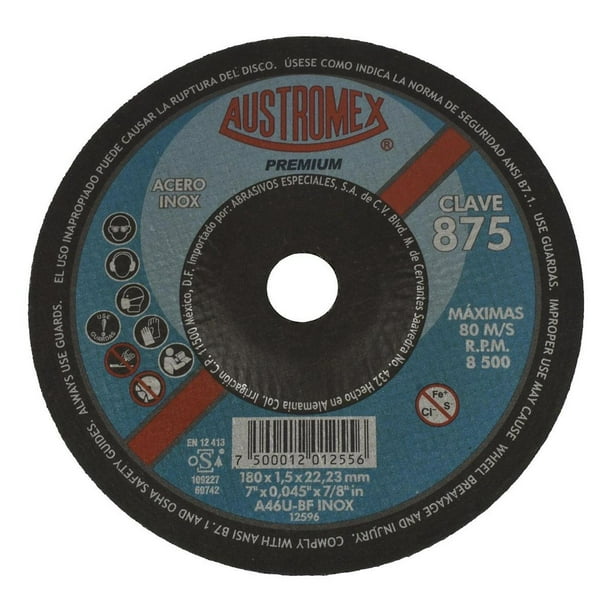 Disco Abrasivo Para Acero Inoxidable Austromex 7" Óxido De A
