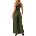 thumbnail image 3 of INSPIRE CHIC Cross Neck Jumpsuits for Women's Wide Leg Sleeveless Full Length Romper XL Army Green, 3 of 4