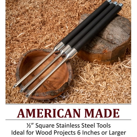 

Beginners Set of 3 Carbide Turning Tools: Hollower Rougher Detailer plus Handle