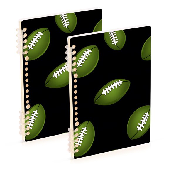 joogoo Spiral Journal Notebook Footballs Ball College Ruled Notebooks 8.3" x 5.7" 2 PCs