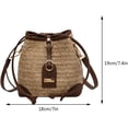 thumbnail image 3 of Summer Purses Straw Bucket Bag For Women,Straw Purse Woven Beach Bag Crossbody Handbag For Vacation, 3 of 7
