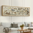 thumbnail image 2 of Large Framed Canvas Print Serene Sky and CloudsWall Art Decorative Ready to Hang Painting for Living room Bedroom 60x20 inches Natural Frame, 2 of 7