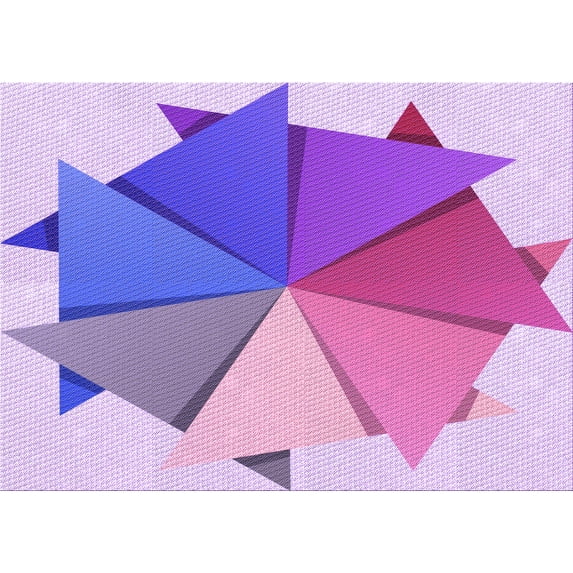 Ahgly Company Indoor Rectangle Patterned Mauve Purple Area Rugs, 2' x 3'