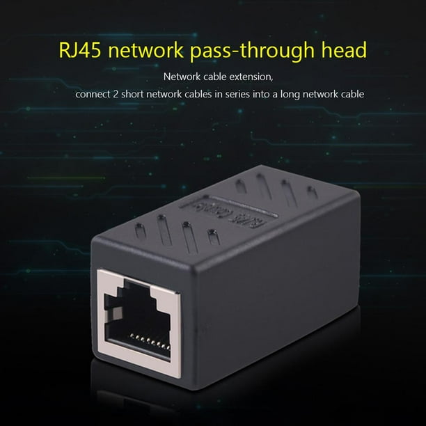 2 uds conector RJ45 hembra a hembra extensor de Internet de red Jack de 8 núcleos
