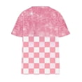 thumbnail image 3 of Plus Tamaño de las Mujeres Blusas, Cuello en V Casual Suelto Manga Corta Superior, Impresión Blusa Poliéster Spandex, 3 of 5