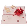 thumbnail image 5 of Tarjetas de Navidad 3D hechas a mano, carrito de ciervos bellamente grabado, tarjetas de felicitación emergentes 3D para escribir bendición, 5 of 5