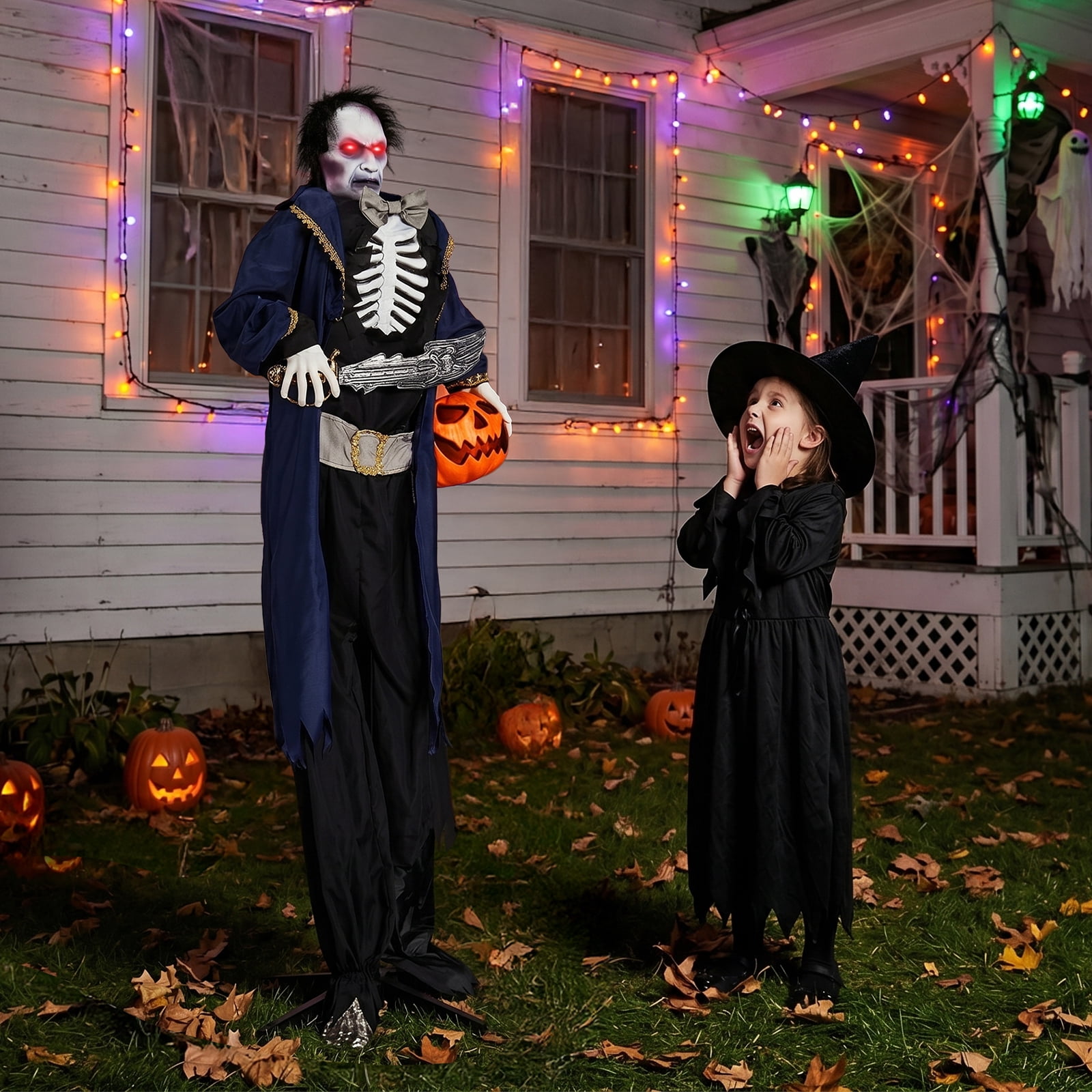 Disney 12-Piece Halloween Village Decor Set with Haunting Music