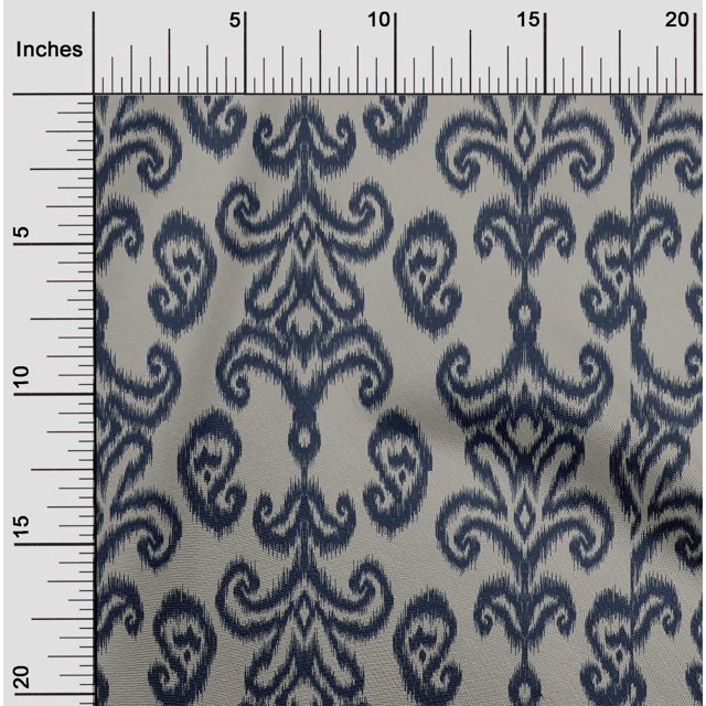 oneOone Polyester Lycra Fabric Paisley & Floral Ikat Fabric Prints By Yard 56 Inch Wide