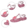 thumbnail image 5 of Toddler Sandals Girls Jelly Shoes Open Toe T-Strap Kids Clear Flat Shoes Summer Waterproof Beach Shoes Red 10 Little Kid, 5 of 5