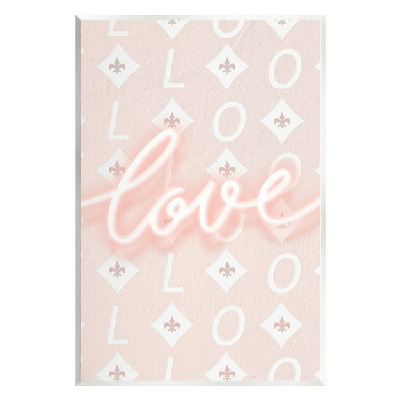 Stupell Industries Pastel Love on Pattern Typography Painting Unframed Art Print Wall Art, 10 x 15