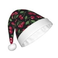 thumbnail image 2 of Fuzoiu Ripe Red Cherry Print Santa Hat Christmas Hat for Adults,Santa Hats with Pompom, Unisex Xmas Holiday Hat for Christmas New Year Festive Party Supplies, 2 of 6