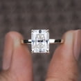 thumbnail image 3 of Cora Jewellery 2.5CT Hidden Halo Bridge Diamond Radiant Moissanite Engagement Ring For Women, 18K White Gold, 3 of 6