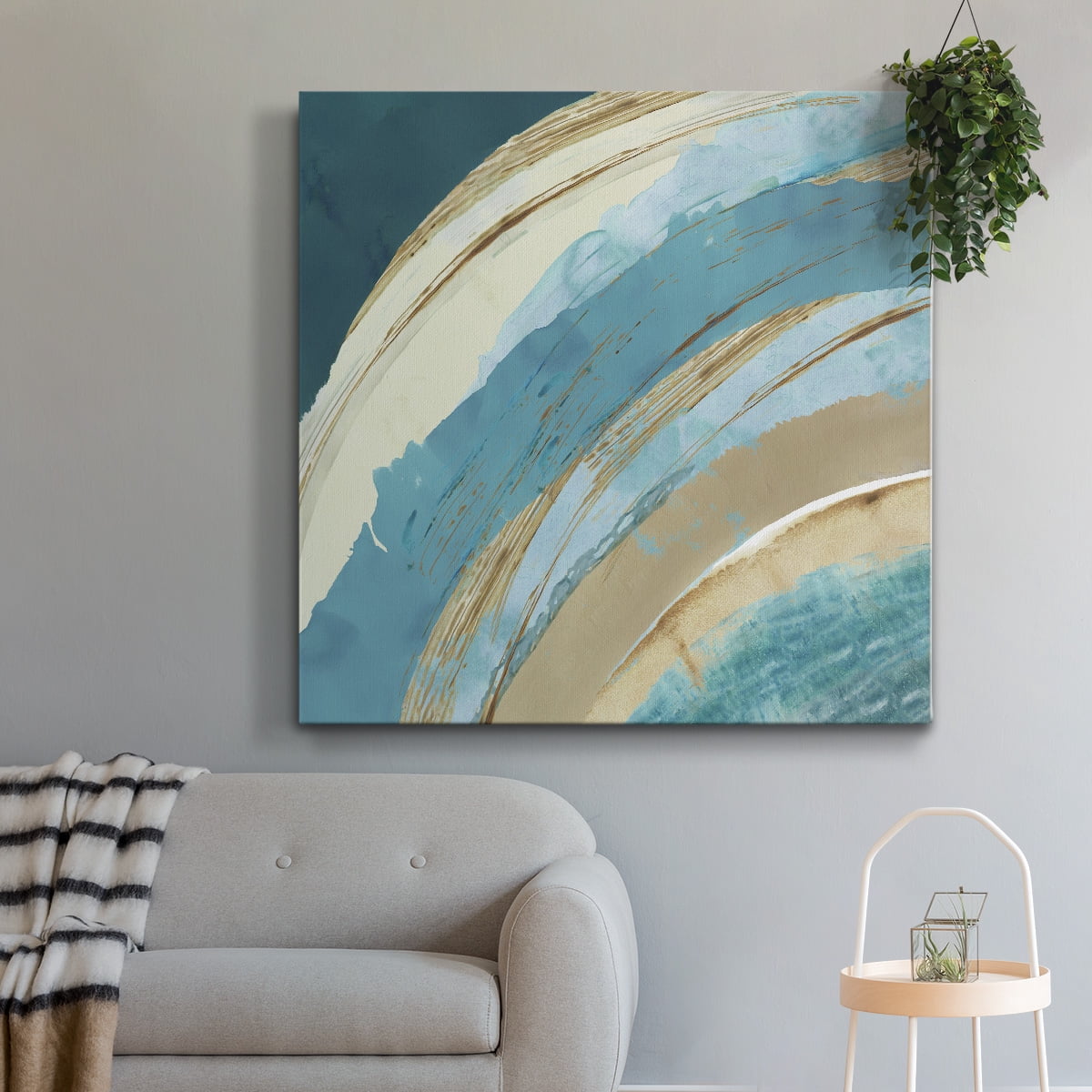 Wexford Home Making Blue Waves I-Premium Gallery Wrapped Canvas, 16" x 16" - Ready to Hang