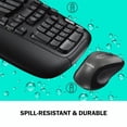 thumbnail image 5 of Logitech MK670 Comfort Wave Wireless Keyboard & Mouse Combo Travel Home Office Modern Bundle for PC & Laptop, Pack of 4, 5 of 10
