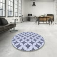 thumbnail image 4 of Ahgly Company Machine Washable Indoor Round Transitional Lavender Blue Area Rugs, 5' Round, 4 of 7
