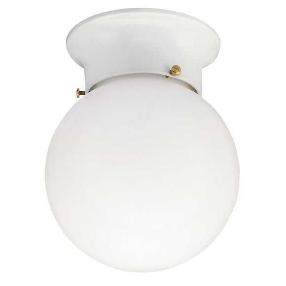 Westinghouse Lighting One-Light Indoor Flush-Mount Ceiling Fixture - White Glass Globe
