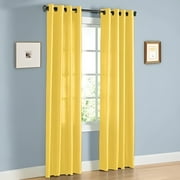 Jenner Solid Faux Silk Grommet Window Curtain Panel - All Sizes NEW ARIVAL SALE (63" Short, Sun Flower Yellow)