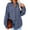 Blue, variant on Long Sleeved Women Turn-Down Collar Plaid Print Casual Button-Down Blouse Tops