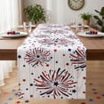 thumbnail image 2 of Ouuluon 4th of July Table Runner USA Flag Themed Table Cover, 72 inch Linen Vintage Printed Table Scarf for Independence Day Restaurant Holiday, 2 of 8