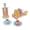 thumbnail image 1 of JUEGO DE COMIDA DE JUEGO DE MADERA, LACAS TAZAS CUCHARADAS DE HORQUILLA SEGURA DE MADERA DE MADERA UTENSILIOS DE JUUGO JUEGO DE COLOR COINCIDENCIA Educata para Niños, 1 of 7