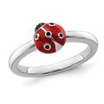 thumbnail image 1 of Sterling Silver Polished Red Enameled Ladybug Ring, 1 of 5
