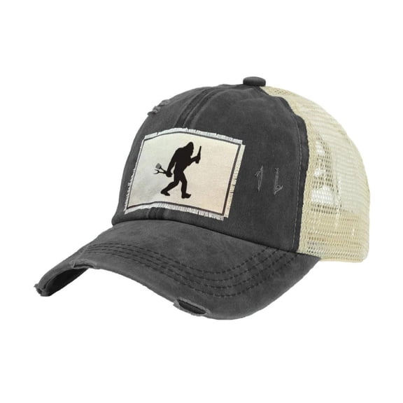 Bigfoot Barbecuing - Vintage Distressed Trucker Adult Hat