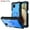 Black+Blue, variant on Dteck Case for Samsung Galaxy A12 6.5-inch,Shockproof Rugged Rubber Armor 3-Layer Protection Case Hybrid Hard PC Back With Ring Holder Kickstand Cover,Black+Blue