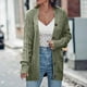 thumbnail image 1 of Chaquetas y abrigos casuales sin capucha de manga larga para mujer, cárdigans de punto de color liso, suéteres holgados de manga larga con bolsillos y botones, blusa de poliéster para mujer, 1 of 7