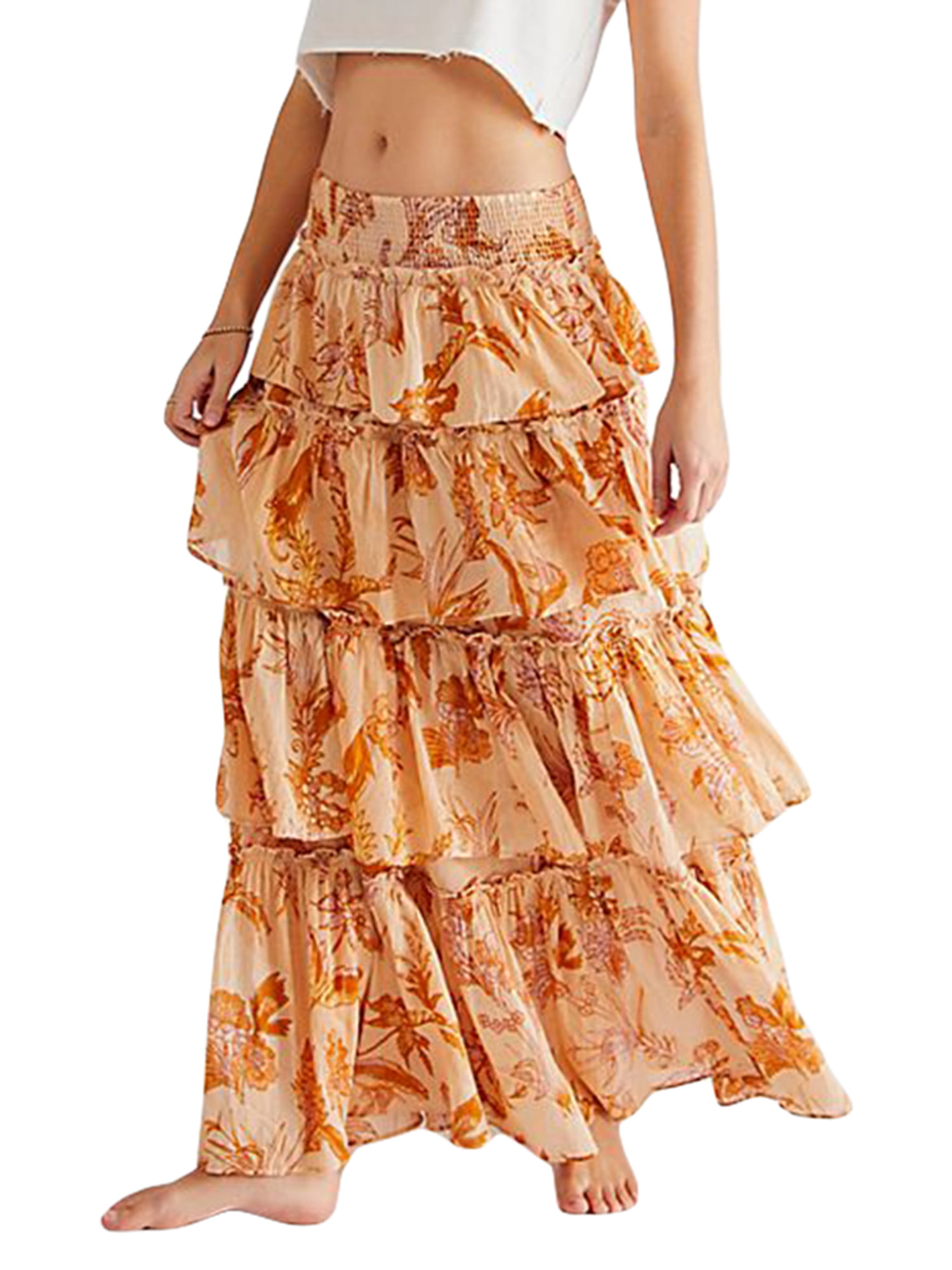 YDXNY Chiffon Skirt Womens Cake Long Skirt Irregular Fishtail Skirt Aline  Pleated Skirt Ruffled Floral Skirt Color  C Size  20M Buy Online at  Best Price in UAE  Amazonae