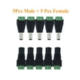 thumbnail image 2 of Shisuyan 5pcs Male and 5pcs Female DC Power Connector Plug Cable Jack Adapter for CCTV Camera and Strip Light, 2 of 5