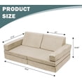 thumbnail image 3 of Play Couch Sofa for Kids Medium Size, Modular Kids Play Couch, Kids Couch Building Fort for Playroom, Children Convertible Foam Cushion for Boys and Girls (Square Armrest, Beige), 3 of 16