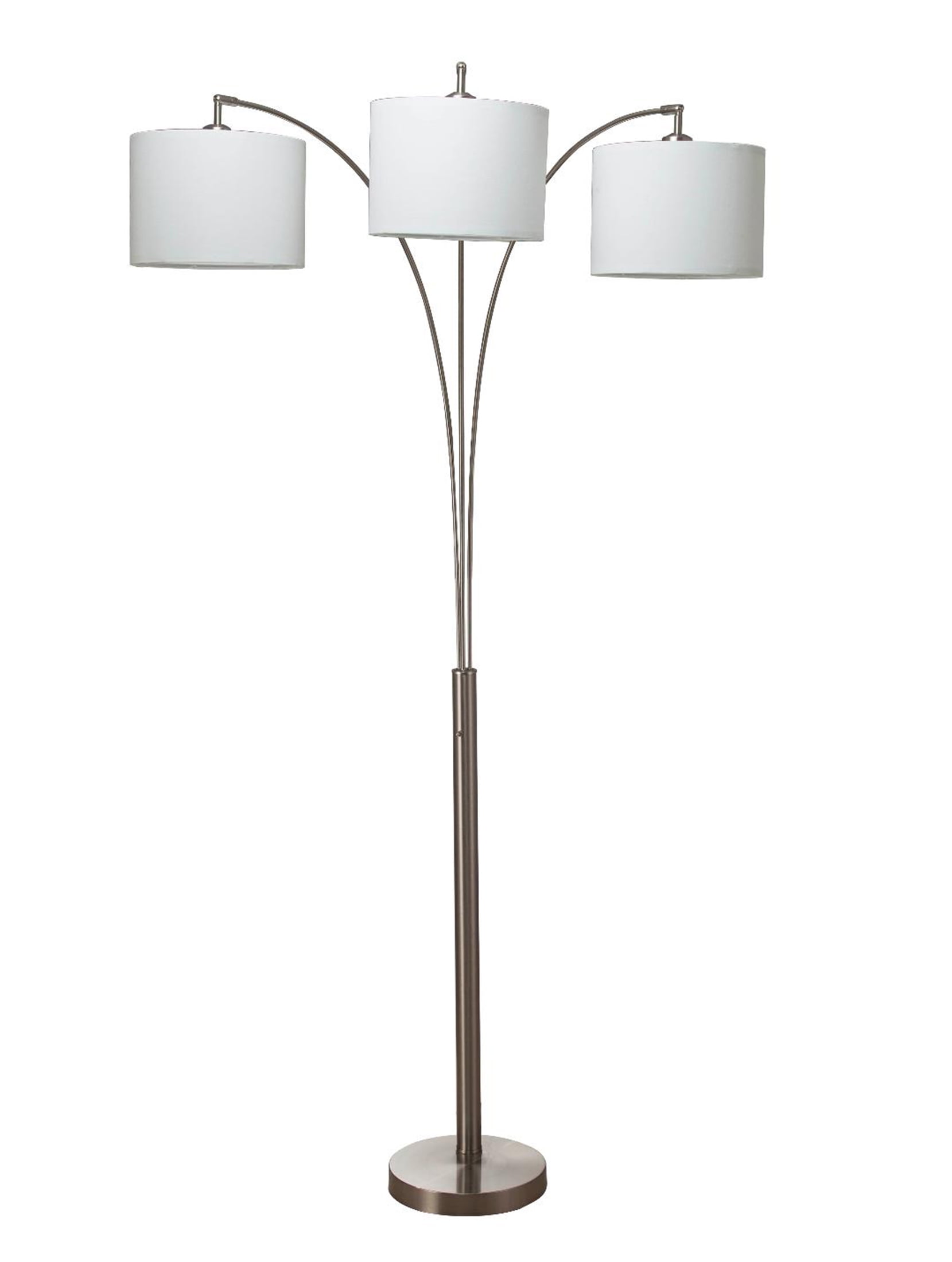 84 In Nikolai 3 Arc Brush Silver Metal Floor Lamp