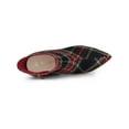 thumbnail image 4 of BLISSFUL STEP Women's Ankle Boots Plaid Stiletto Heel Pointy Toe Side Zipper Dress Boots Red Green 7.5, 4 of 7