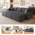 thumbnail image 4 of Eyisean 94" U-Shaped Cloud Sectional Couch, Corduroy Boneless Couch with Deep Seat, Comfy Modular Sectional Sofa with Chaise & 2 Ottoman, Comfy Fluffy Couches for Living Room, No Assembly Required, 4 of 16