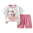 thumbnail image 3 of Hienoo Toddler Boys Summer Outfits Cartoon Short Sleeve T Shirt Shorts Children's 2Pcs Set, 3 of 4