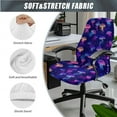 thumbnail image 3 of SCRAWLGOD Soft Computer Chair Cover with Armrest Covers 3 Pieces Crease Resistant Boss Chair Protector Stretchable High Back Chair Slipcover, Glowing Jellyfish Stars Violet, S, 3 of 7
