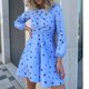 thumbnail image 2 of Vestido de falda de lunares de manga larga con cuello redondo casual sexy elegante para mujer Pompotops  qwe12434, 2 of 8
