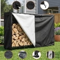 thumbnail image 3 of Heavy Duty Outdoor Firewood Rack - Large Adjustable Steel Log Holder - Weatherproof Storage Organizer - For Fireplace, Patio & Backyard - 8FT Firewood Rack + Waterproof Cover, 3 of 8