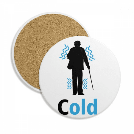 

Old Man Crutch Cold Weather Coaster Cup Mug Tabletop Protection Absorbent Stone