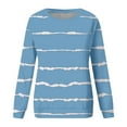 thumbnail image 4 of IMENGL Casual striped pullover top, Blue L, Size M-2XL, 4 of 5